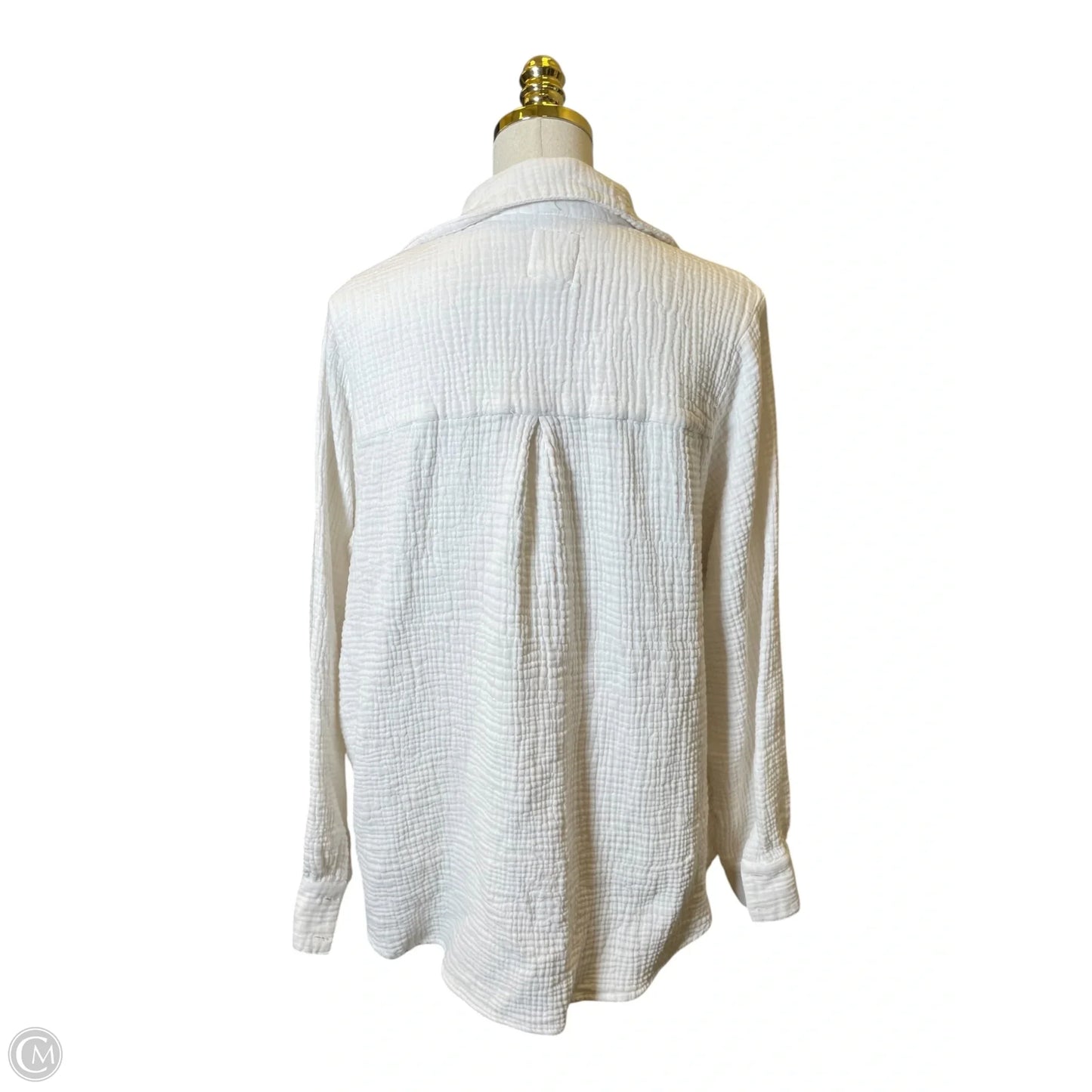 Blouse Long Sleeve By Billabong In White, Size: L