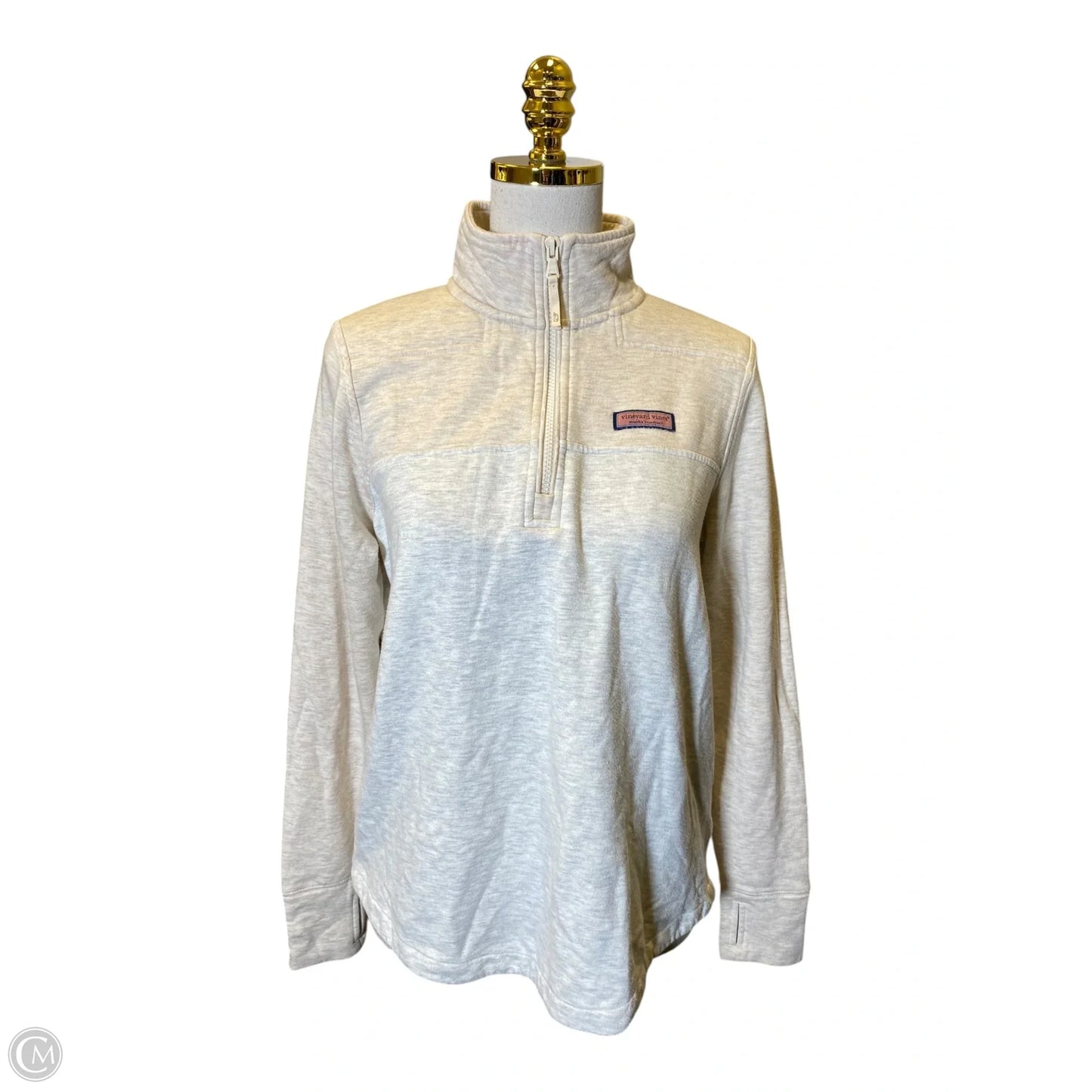 Sweatshirt Collar By Vineyard Vines In Cream & White, Size: S