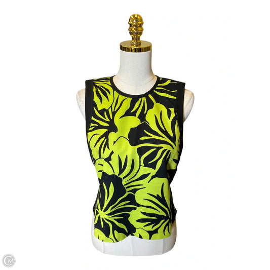 Top Sleeveless Designer By Michael Kors In Black & Green, Size: 12