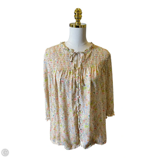 Blouse Long Sleeve By Rose And Olive In Multi-colored, Size: Xl