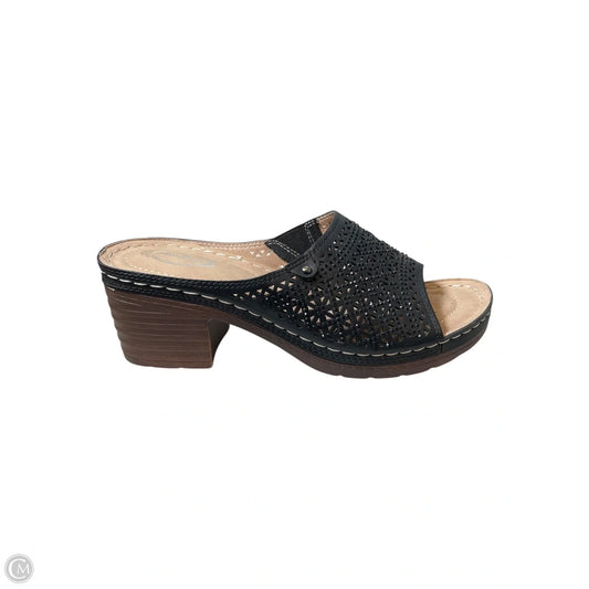 Sandals Heels Block By Clothes Mentor In Black, Size: 8