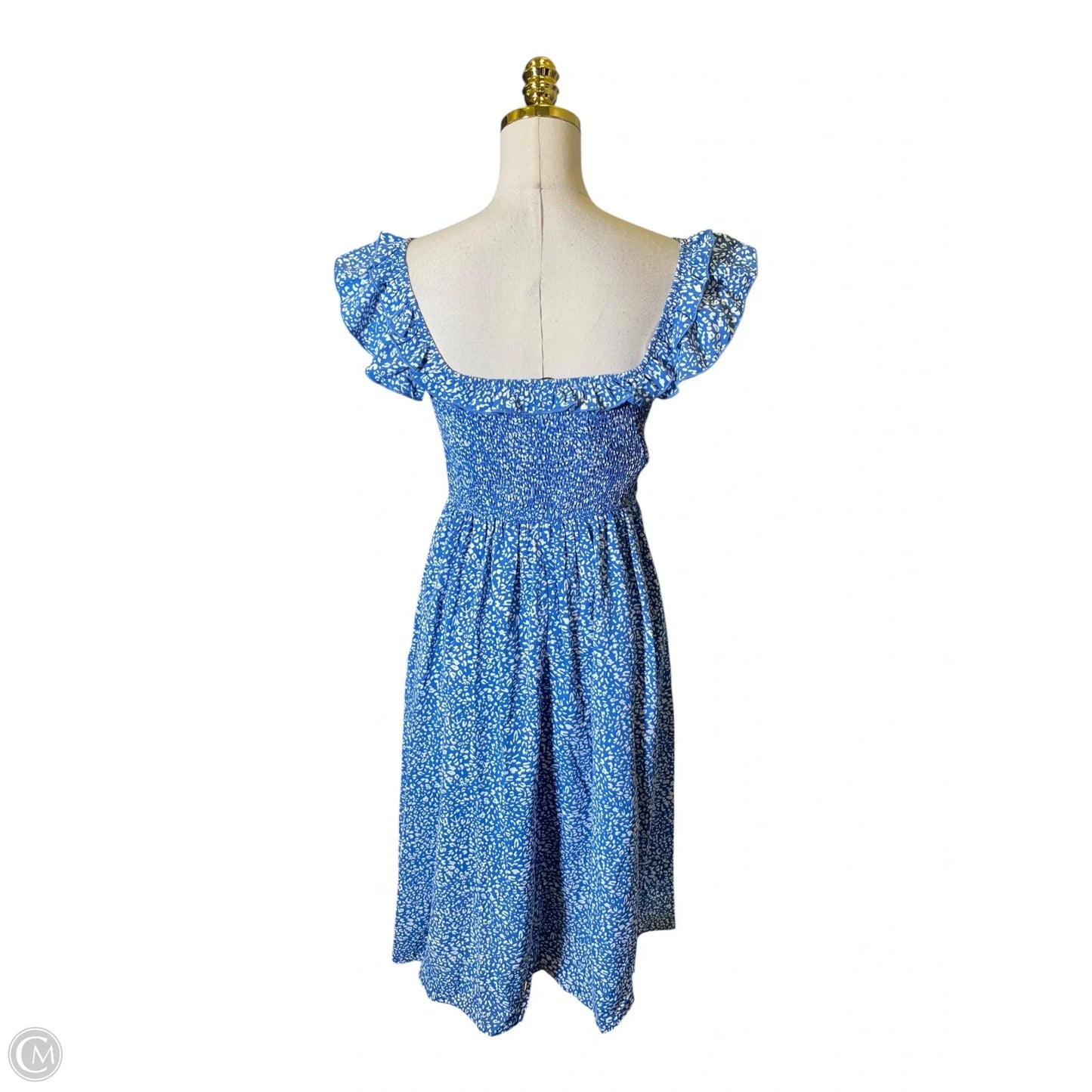 Dress Casual Midi By Exlura In Blue & White, Size: M