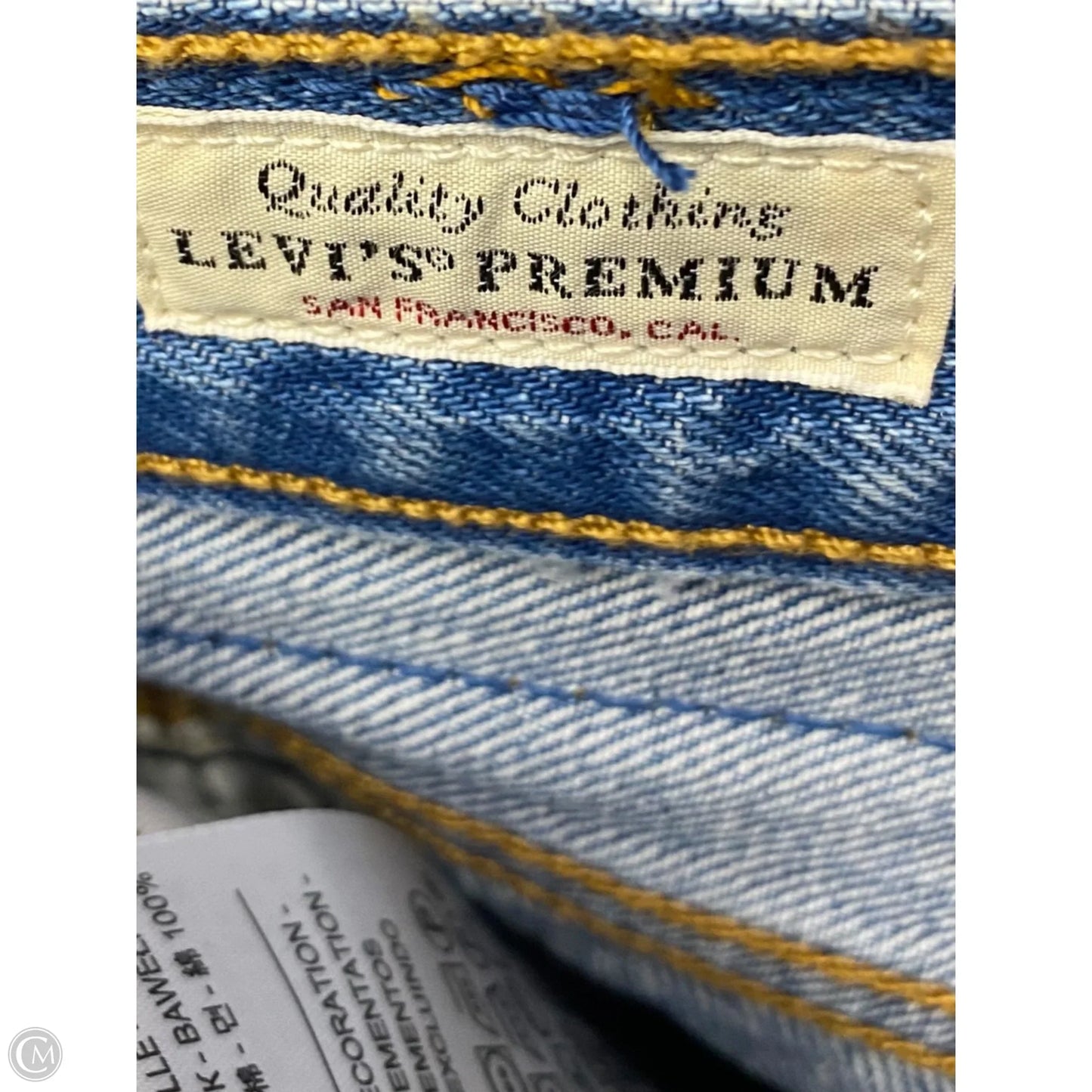 Jeans Straight By Levis In Blue Denim, Size: 8