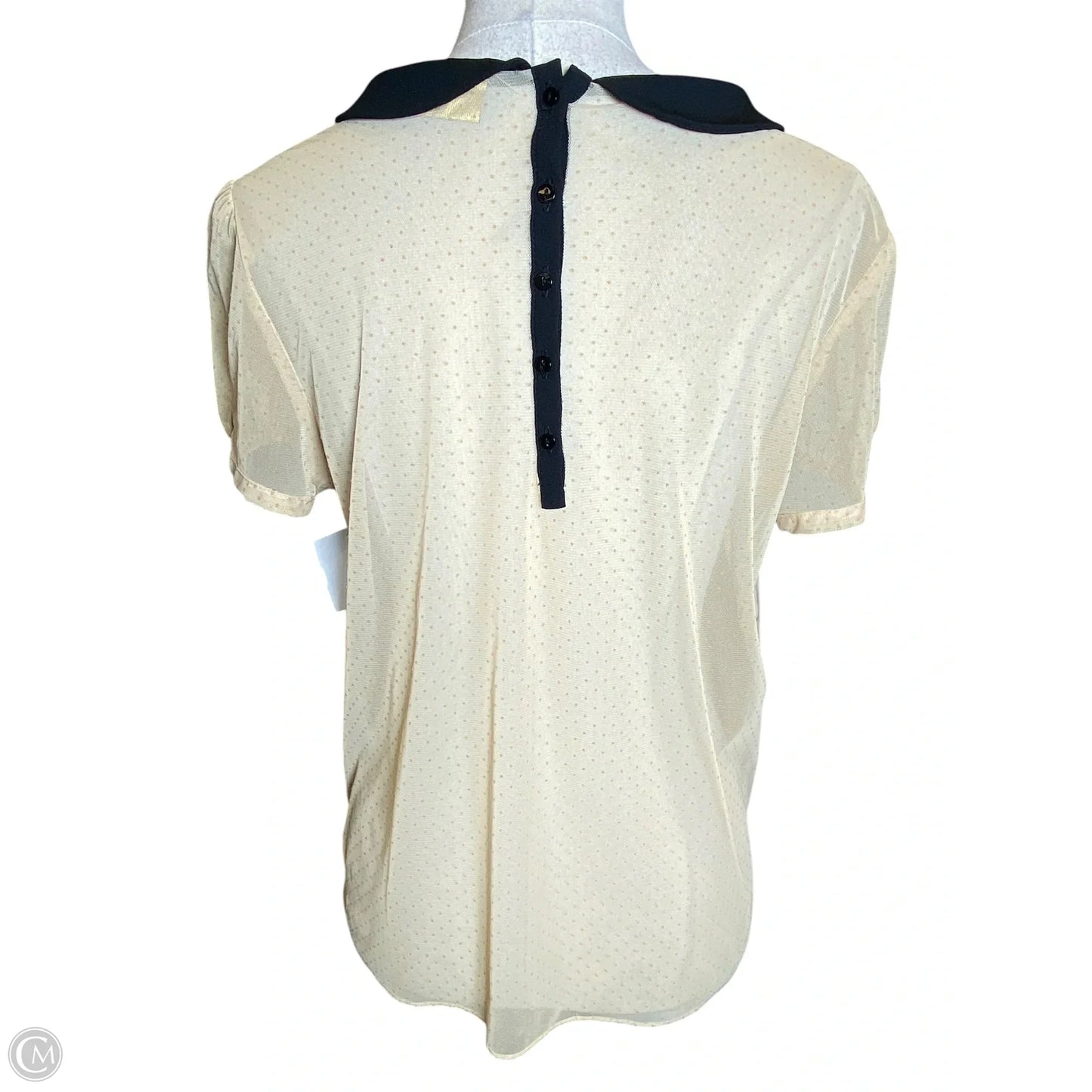Blouse Designer By Vera Wang In Black & Yellow, Size: L