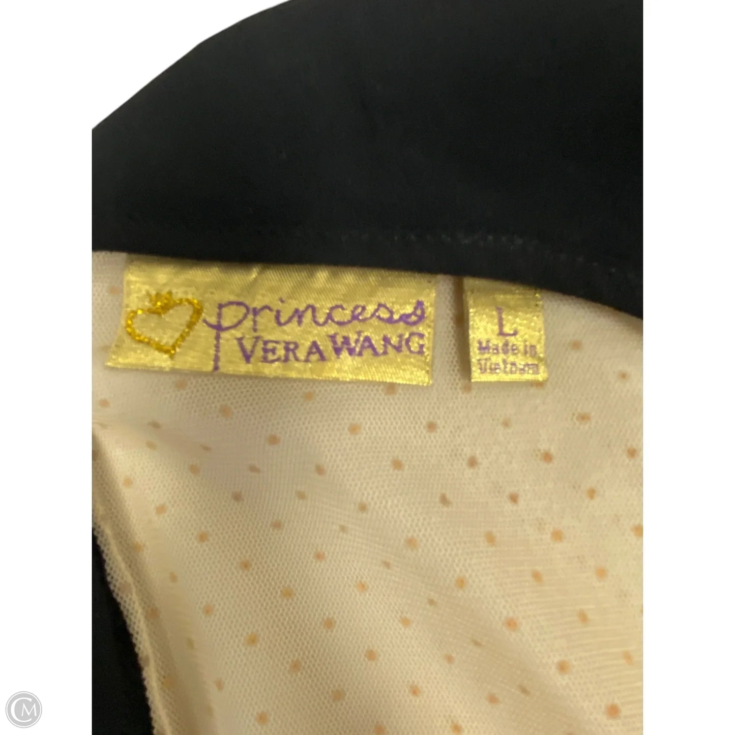 Blouse Designer By Vera Wang In Black & Yellow, Size: L