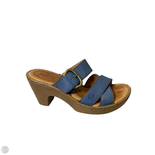 Sandals Heels Block By Born In Navy, Size: 6