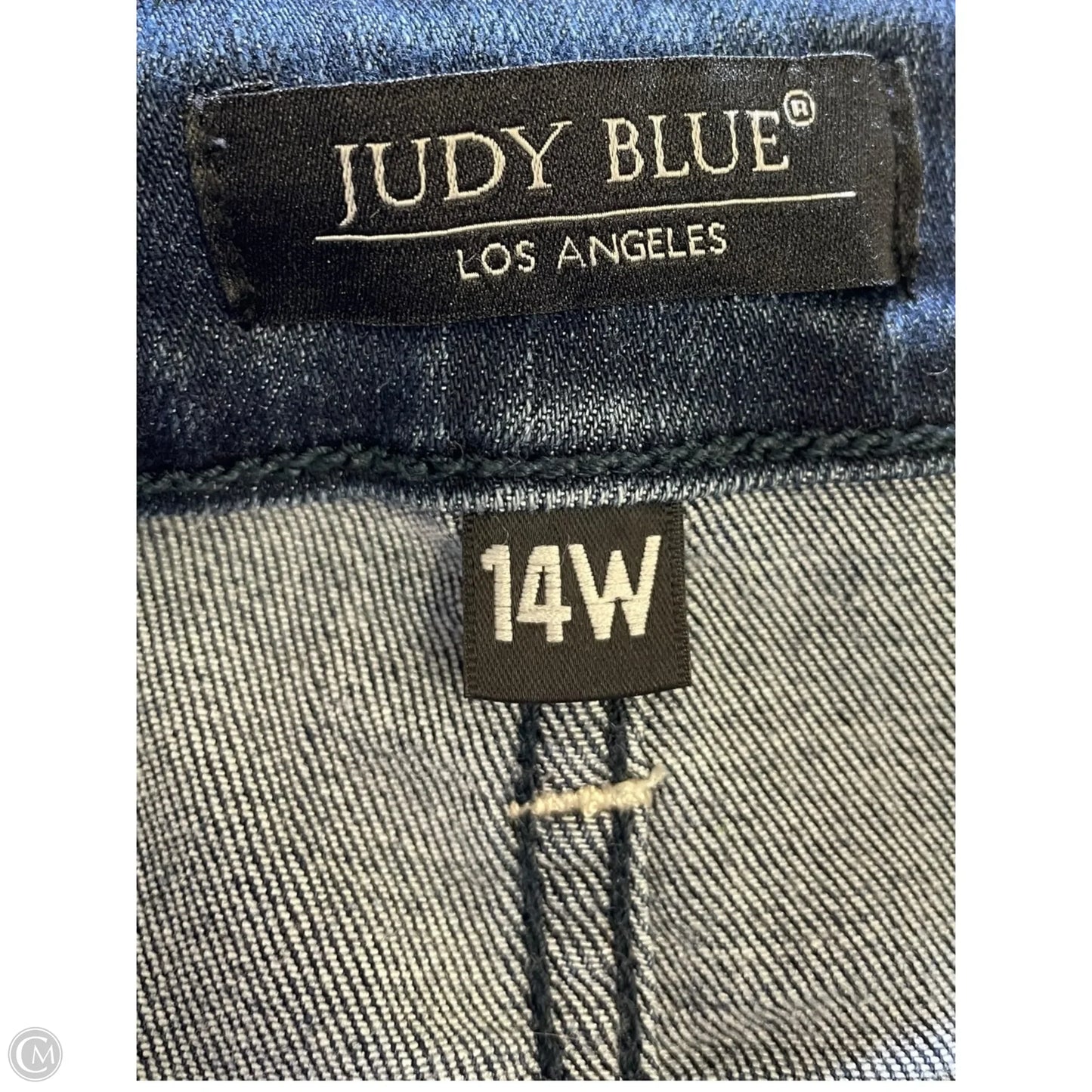 Jeans Cropped By Judy Blue In Blue Denim, Size: 14