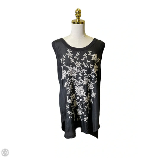 Top Sleeveless By Johnny Was In Black & White, Size: Xl