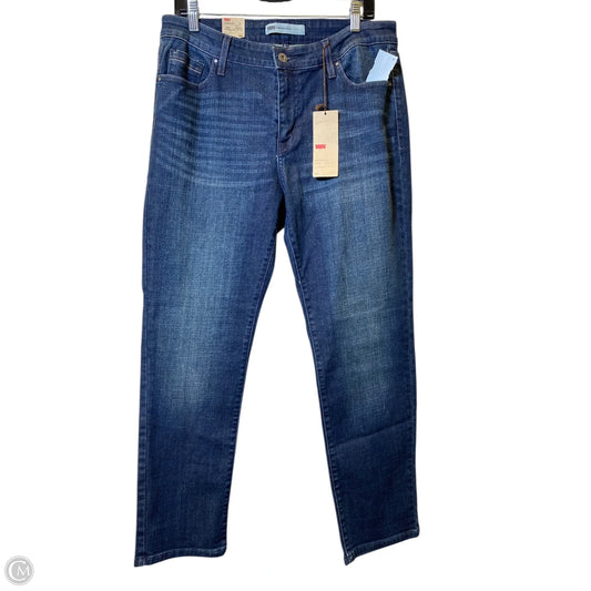 Jeans Straight By Levis In Blue Denim, Size: 14