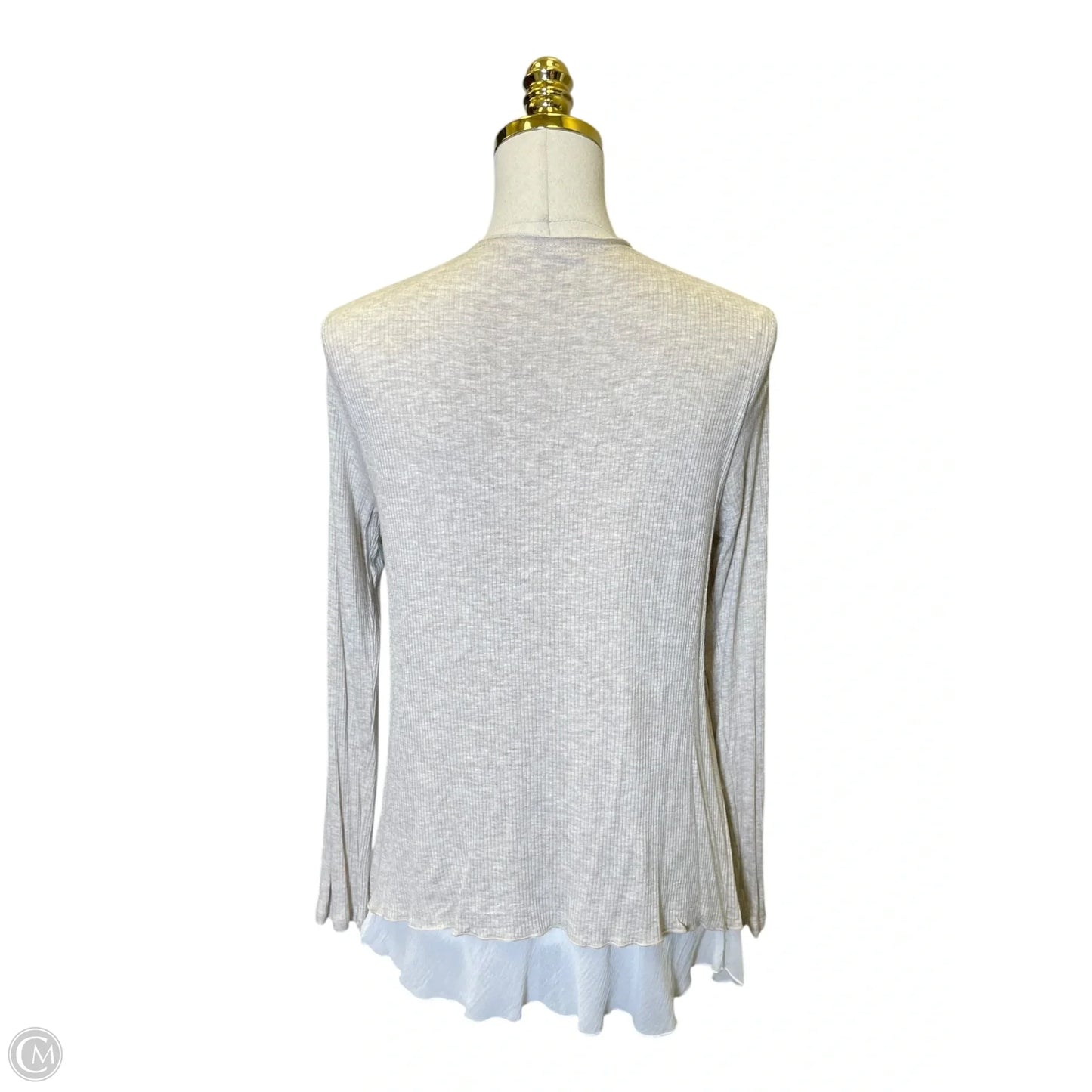 Cardigan By Pebble And Stone In Tan & White, Size: M