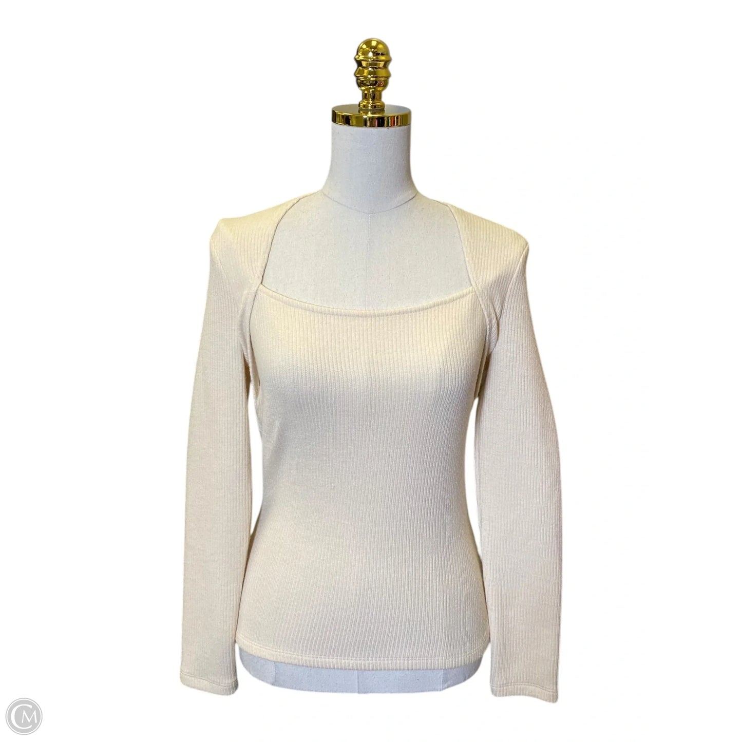 Top Long Sleeve By Anthropologie In Cream, Size: S