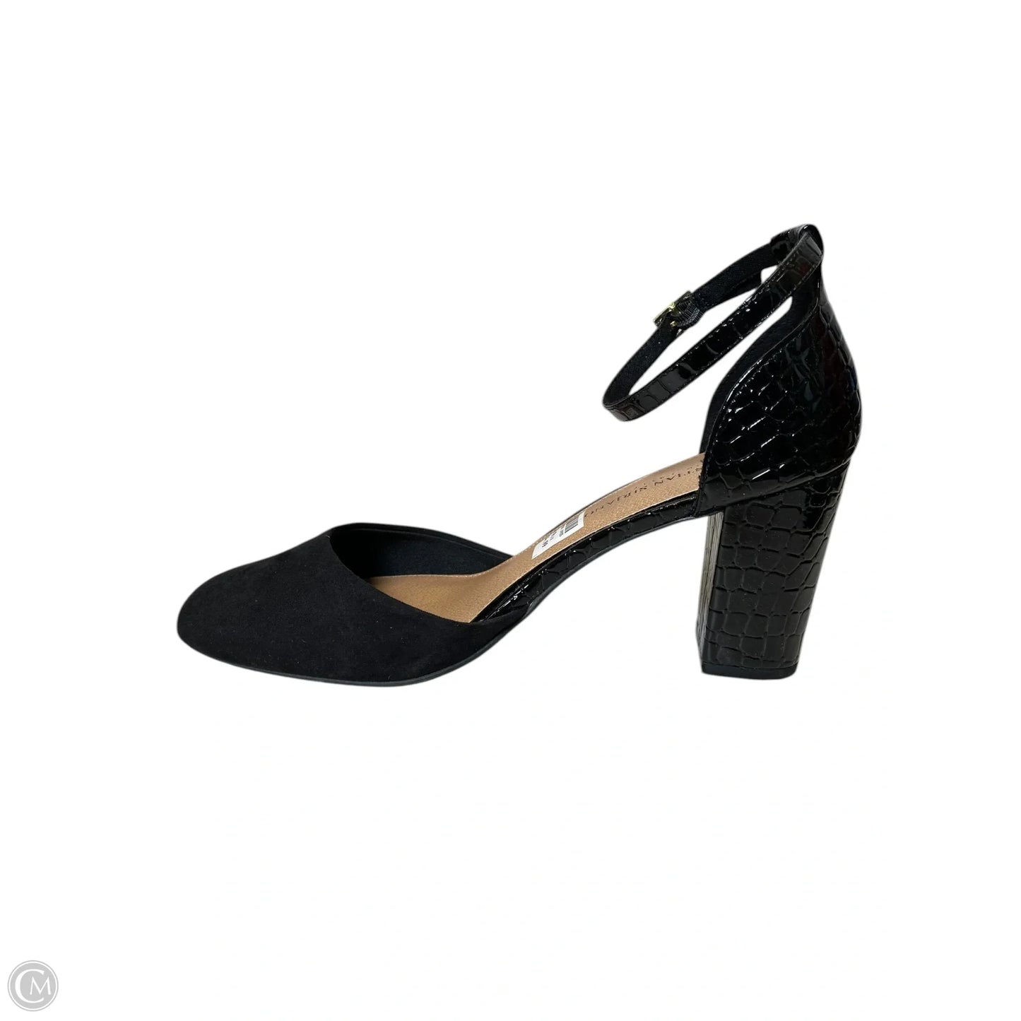 Shoes Heels Kitten By Clothes Mentor In Black & Gold, Size: 10