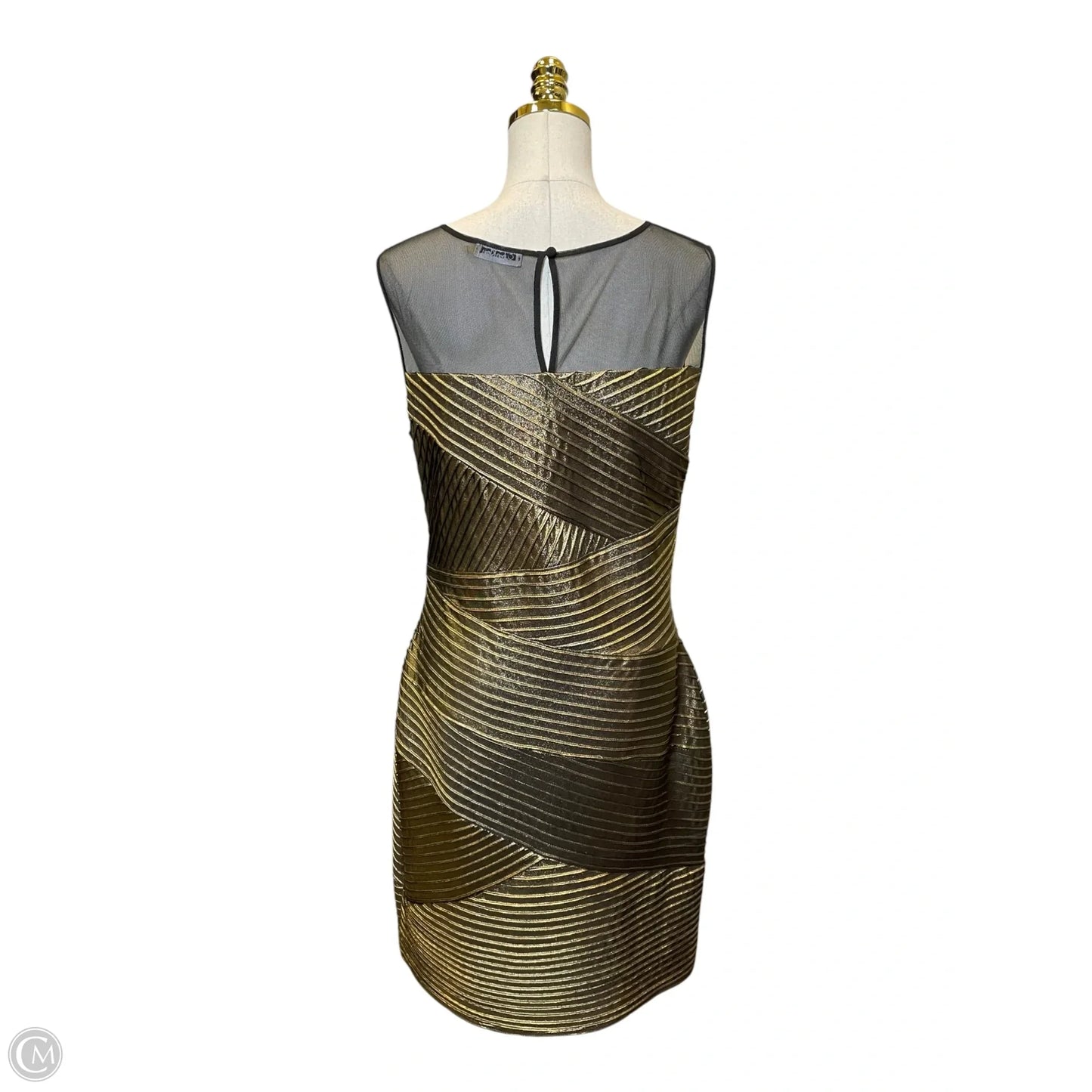 Dress Casual Midi By Calvin Klein In Gold, Size: 14
