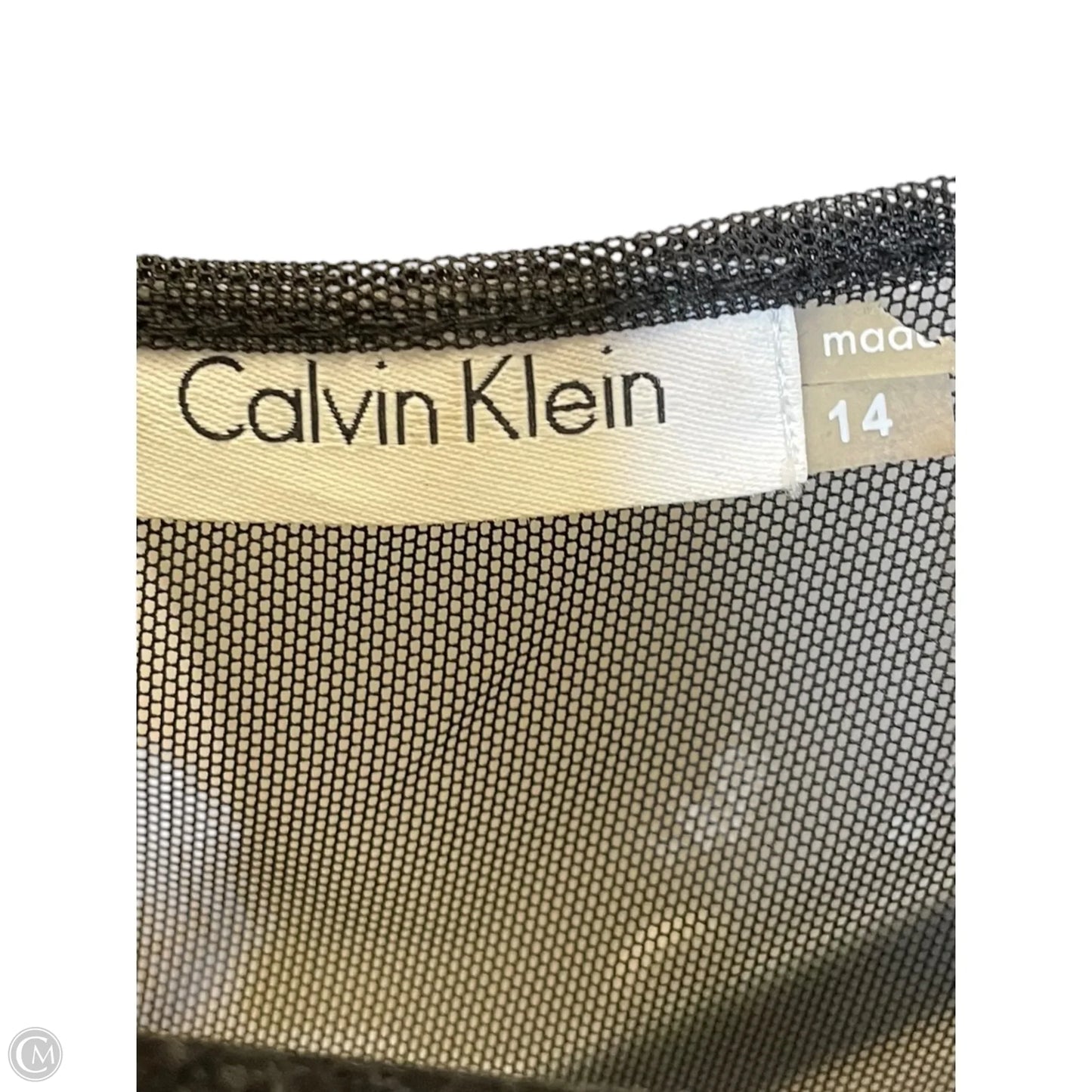 Dress Casual Midi By Calvin Klein In Gold, Size: 14