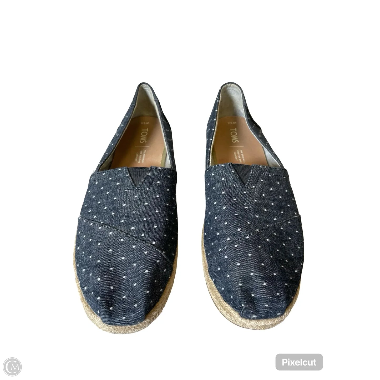 Shoes Flats By Toms In Blue & White, Size: 9.5