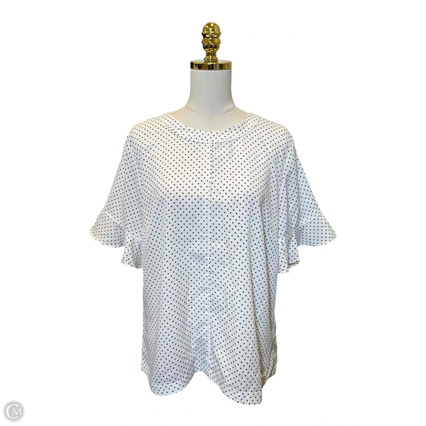 Top Short Sleeve By Banana Republic In Polkadot Pattern, Size: Xl