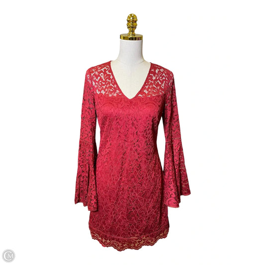 Dress Casual Midi By White House Black Market In Maroon, Size: S