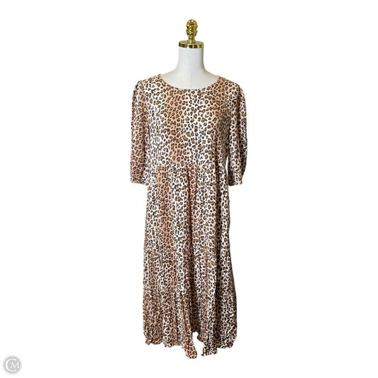 Dress Casual Midi By Clothes Mentor In Animal Print, Size: L