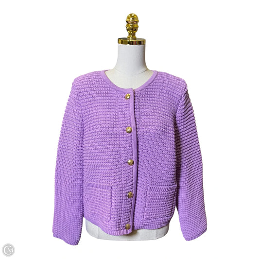 Cardigan By Talbots In Purple, Size: Xl