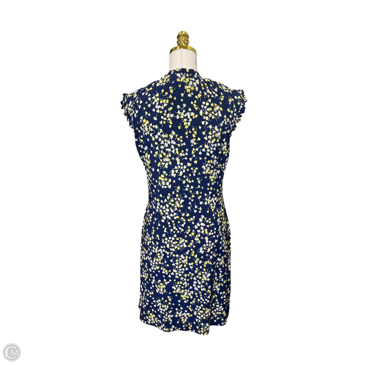 Dress Casual Midi By Tommy Hilfiger In Blue & Yellow, Size: M
