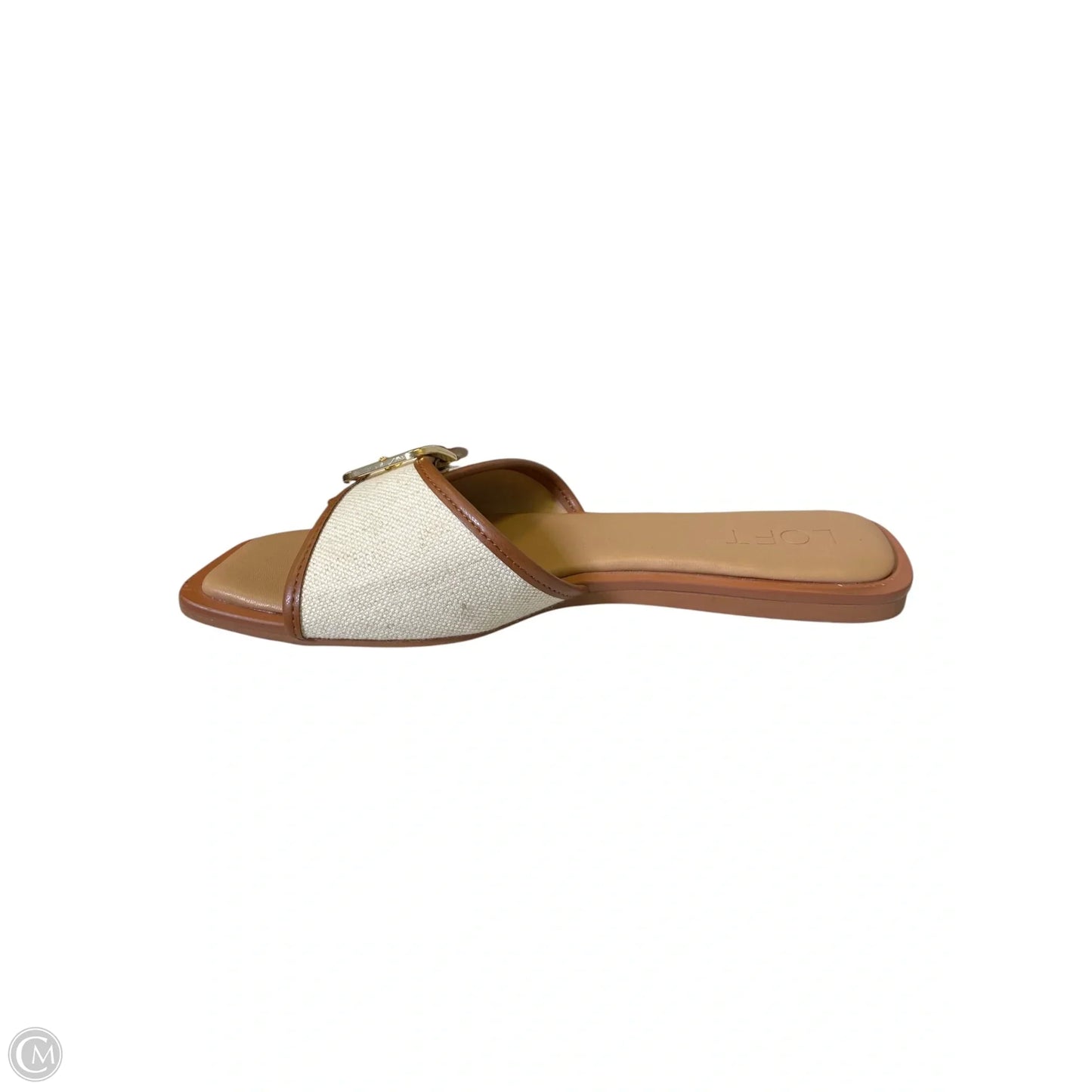 Sandals Flats By Loft In Brown & Cream, Size: 8