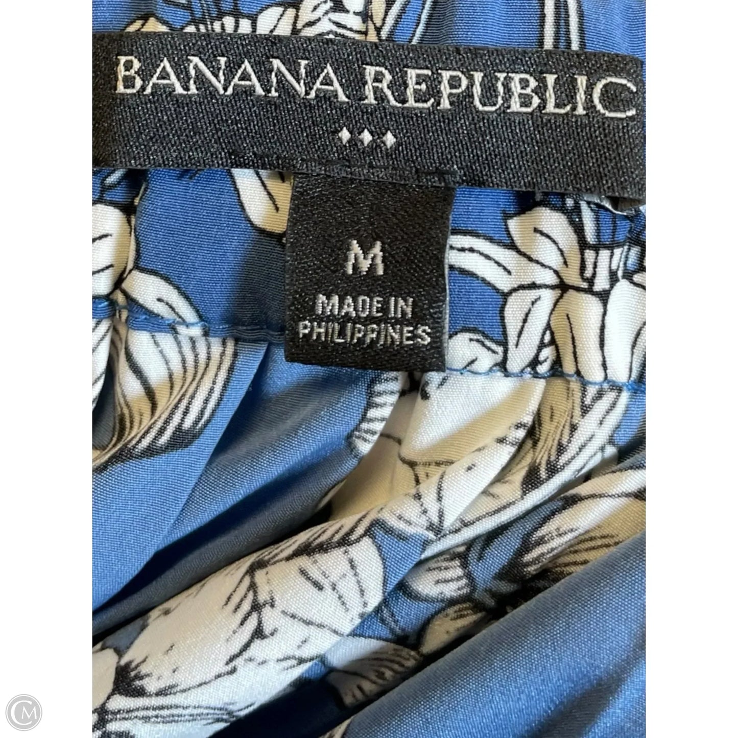 Skirt Maxi By Banana Republic In Blue & White, Size: M