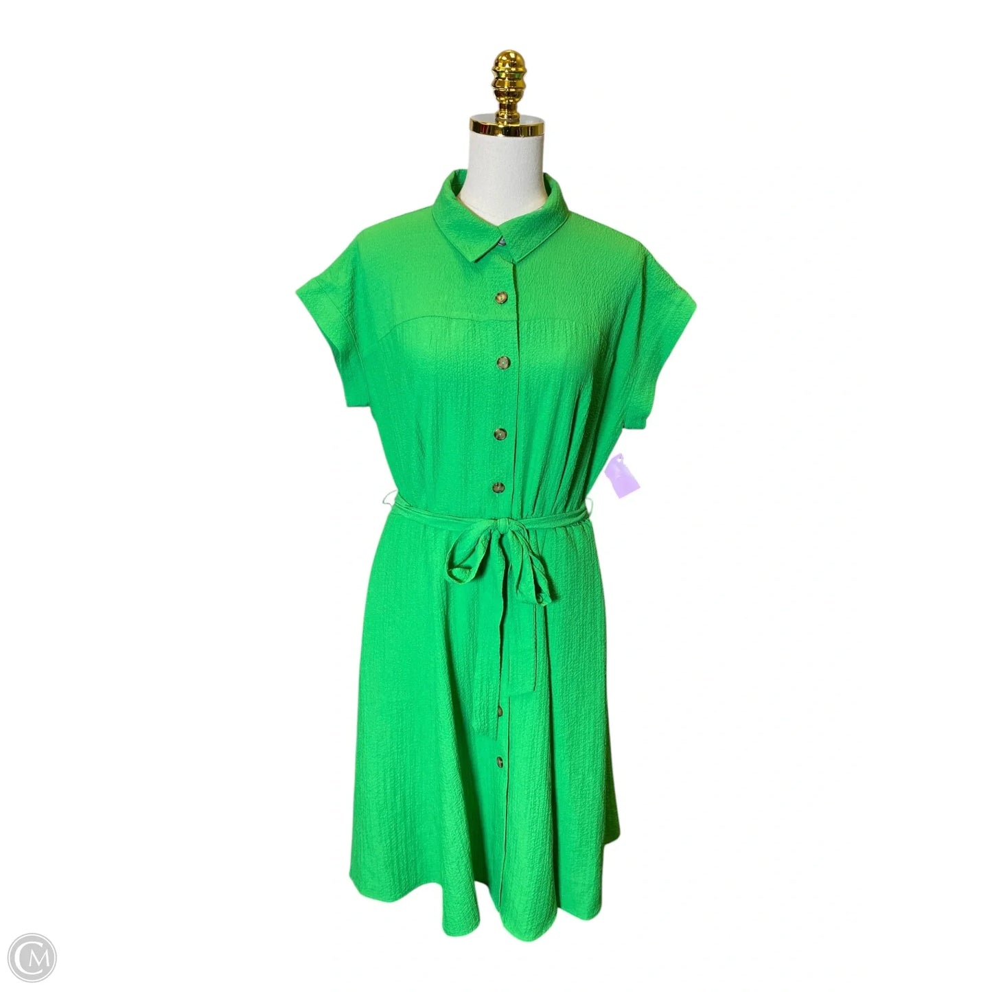 Dress Casual Midi By Calvin Klein In Green, Size: L