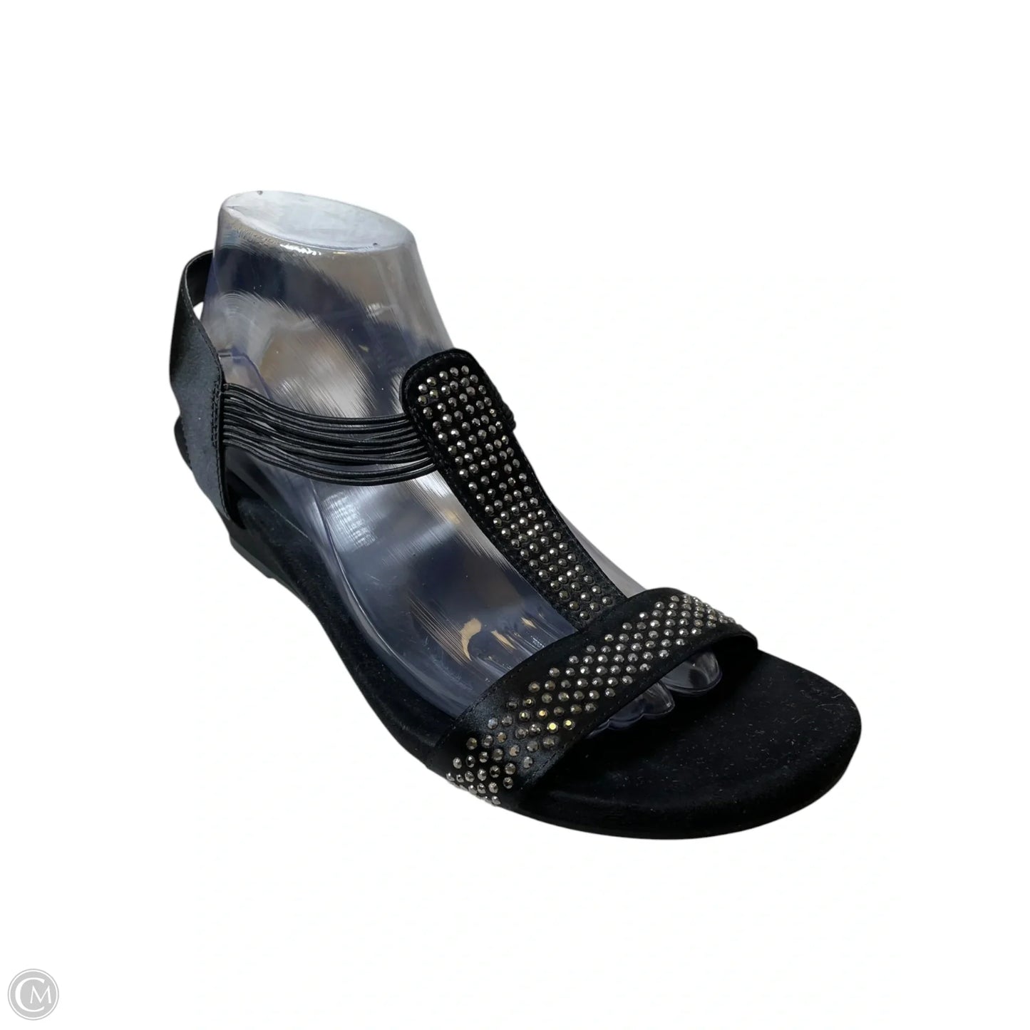 Shoes Heels Platform By Croft And Barrow In Black & Silver, Size: 9
