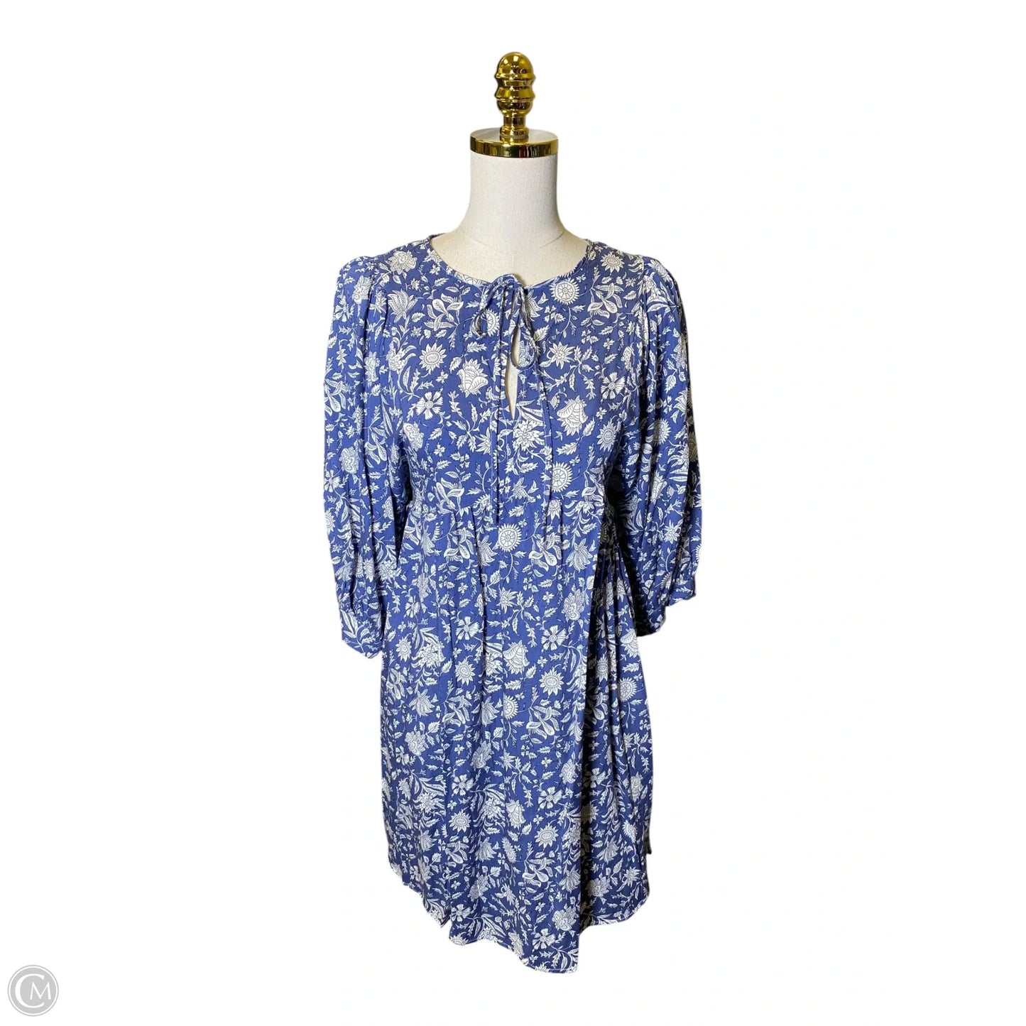 Dress Casual Midi By Clothes Mentor In Blue & White, Size: M