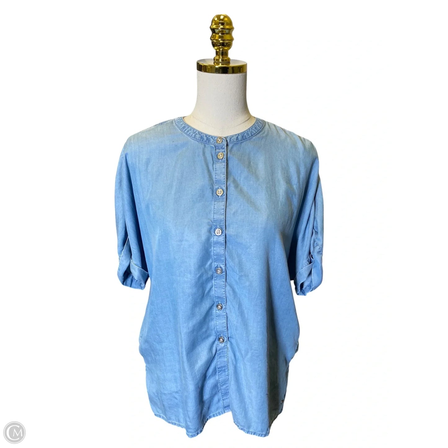Top Short Sleeve By Tommy Hilfiger In Blue, Size: S