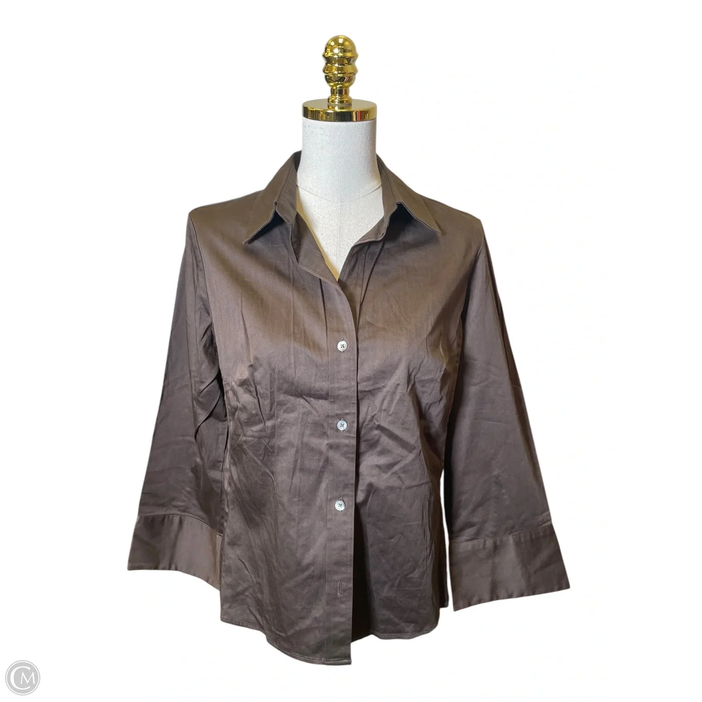 Top Long Sleeve By Banana Republic In Brown, Size: L