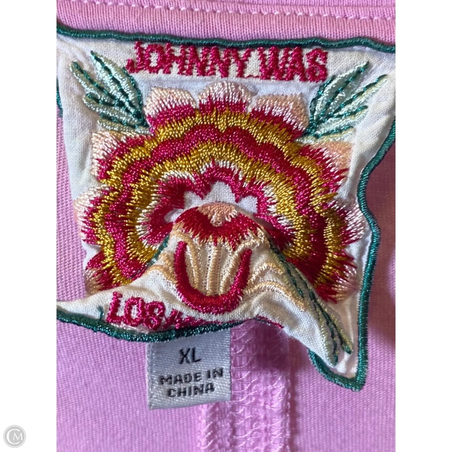 Top Short Sleeve By Johnny Was In Pink, Size: Xl