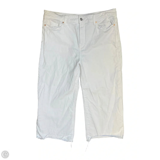 Jeans Wide Leg By Paige In White, Size: 18