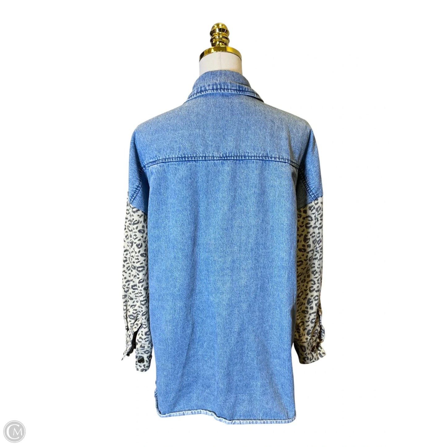 Jacket Denim By Entro In Animal Print, Size: L