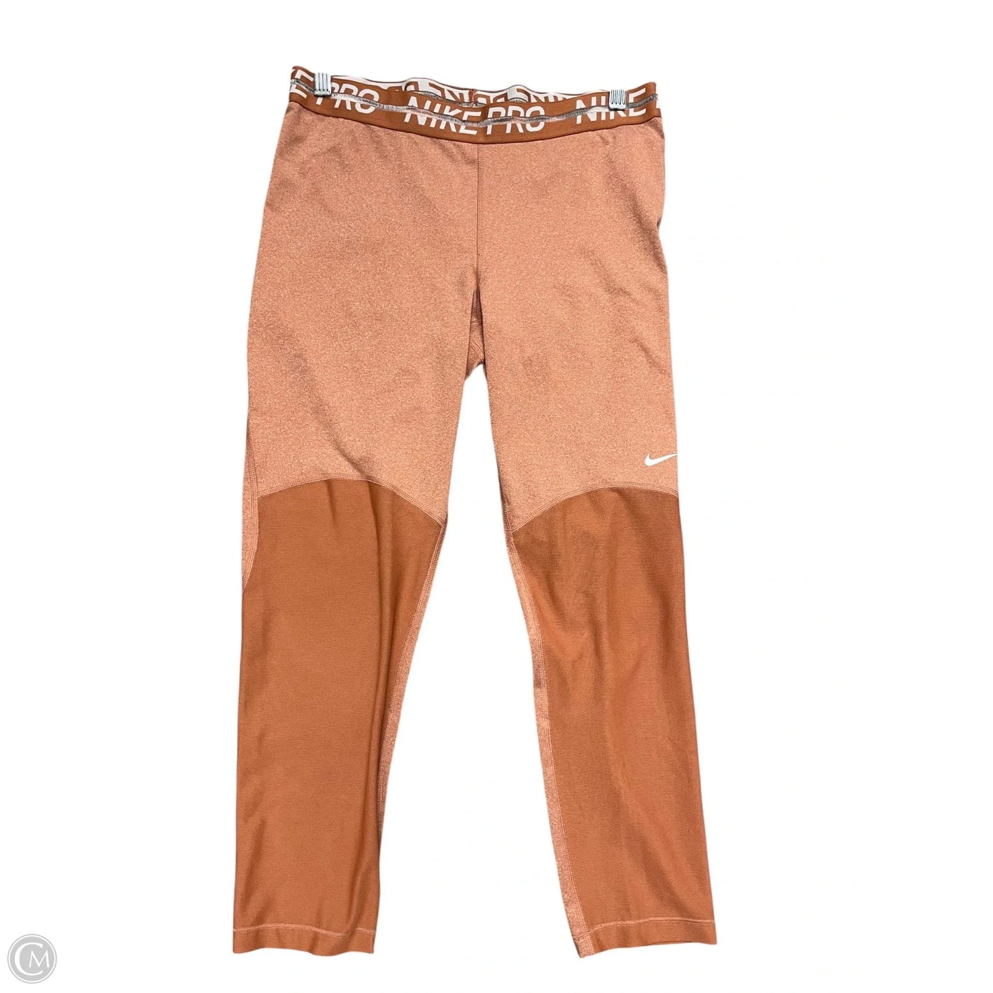 Athletic Leggings By Nike In Orange, Size: L