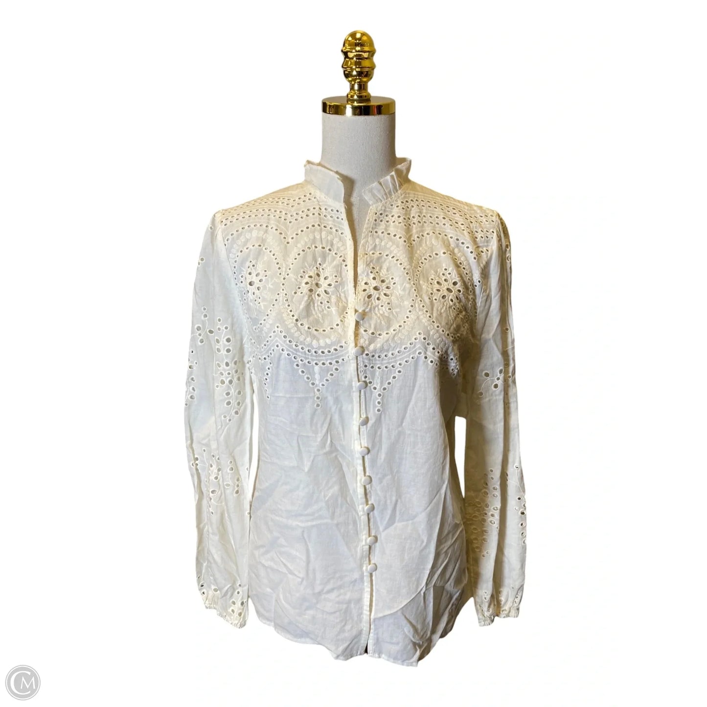 Top Long Sleeve By Adiva In Cream, Size: M