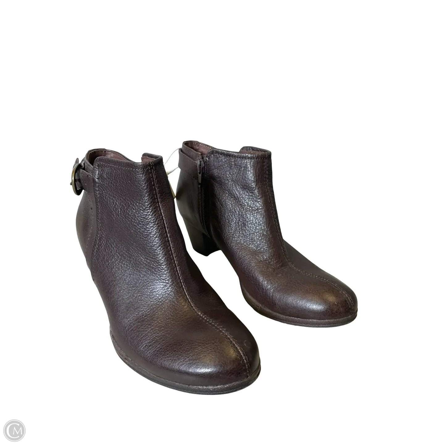 Boots Ankle Heels By Clothes Mentor In Brown, Size: 7.5