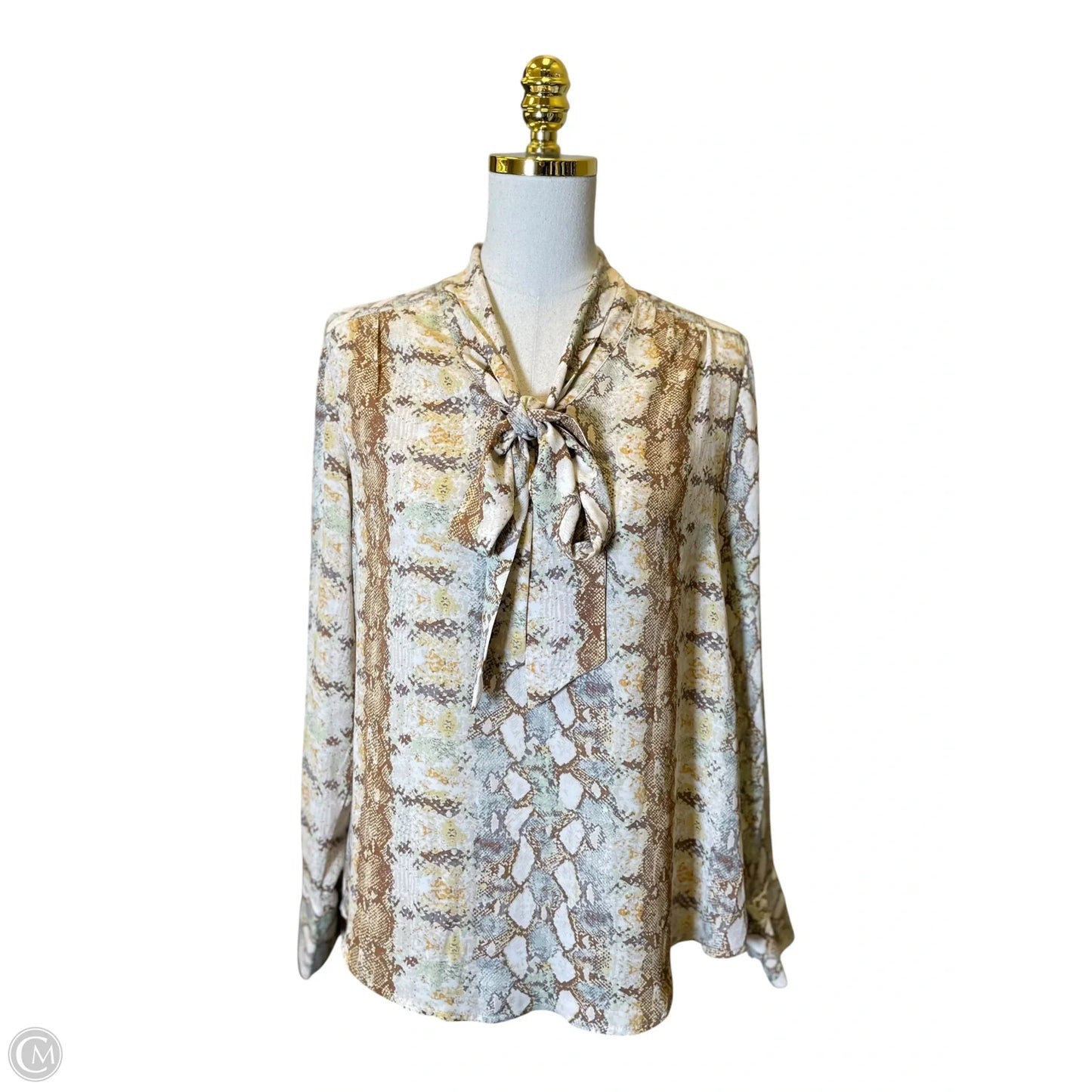 Top Long Sleeve By Rachel Zoe In Snakeskin Print, Size: M