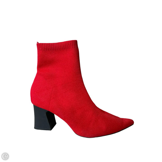 Boots Ankle Heels By Zara Women In Red, Size: 9.5