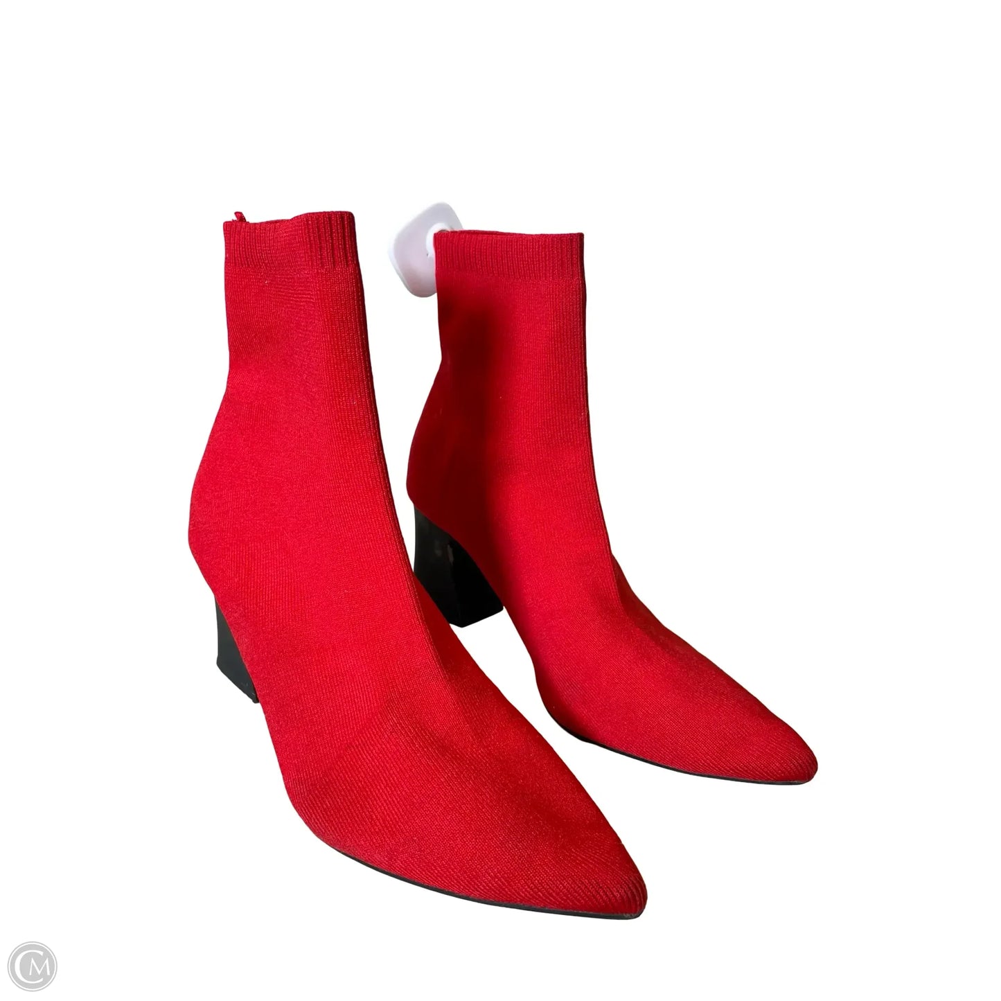 Boots Ankle Heels By Zara Women In Red, Size: 9.5
