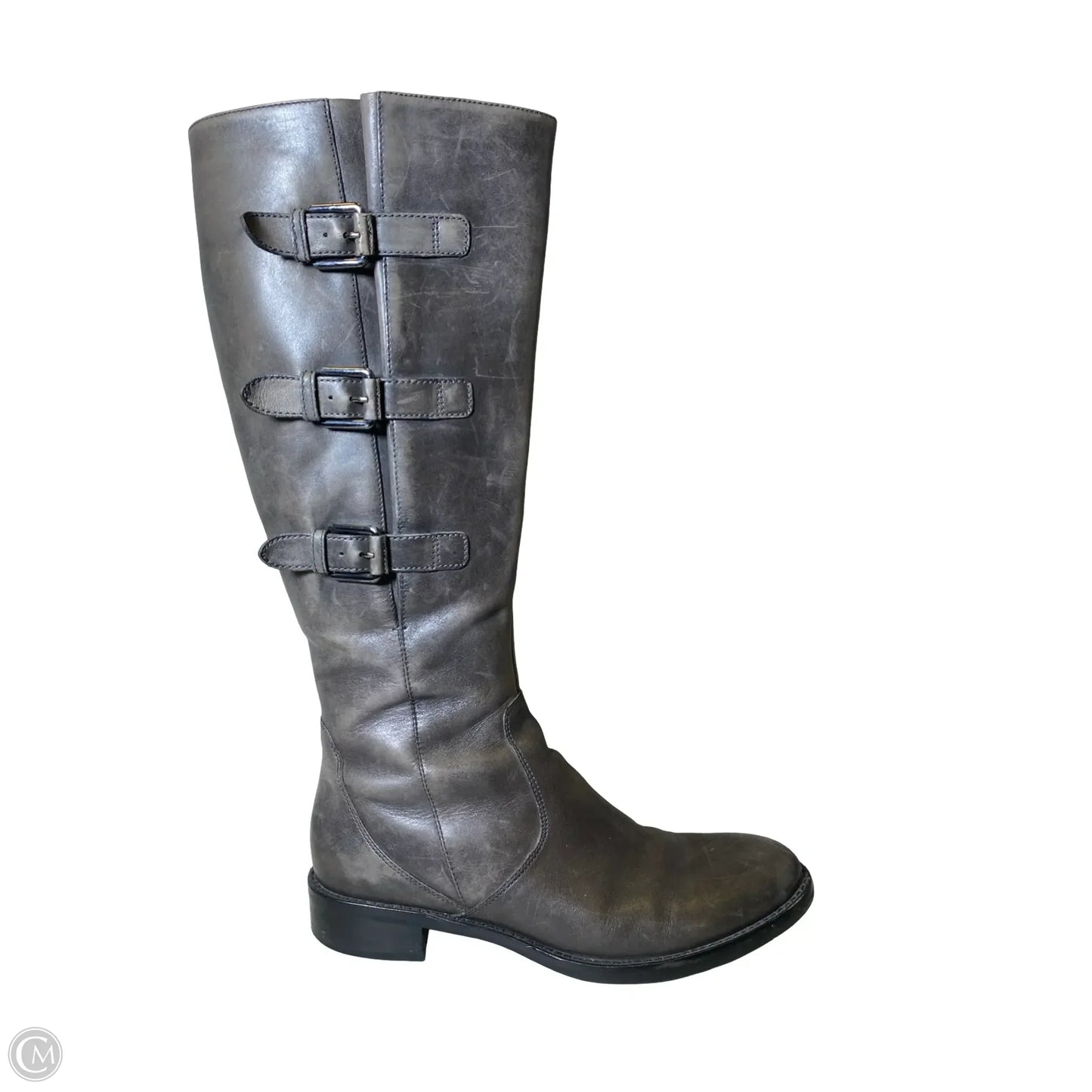 Boots Knee Flats By Ecco In Grey, Size: 10.5