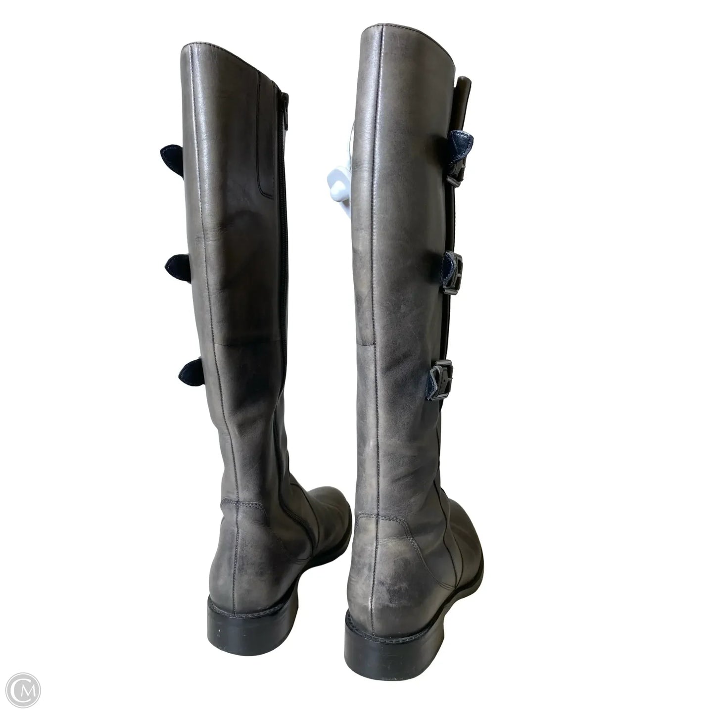 Boots Knee Flats By Ecco In Grey, Size: 10.5