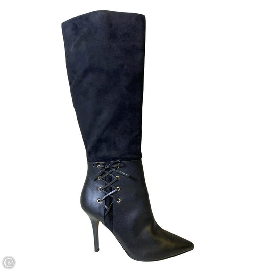 Boots Knee Heels By Nine West In Black, Size: 9.5