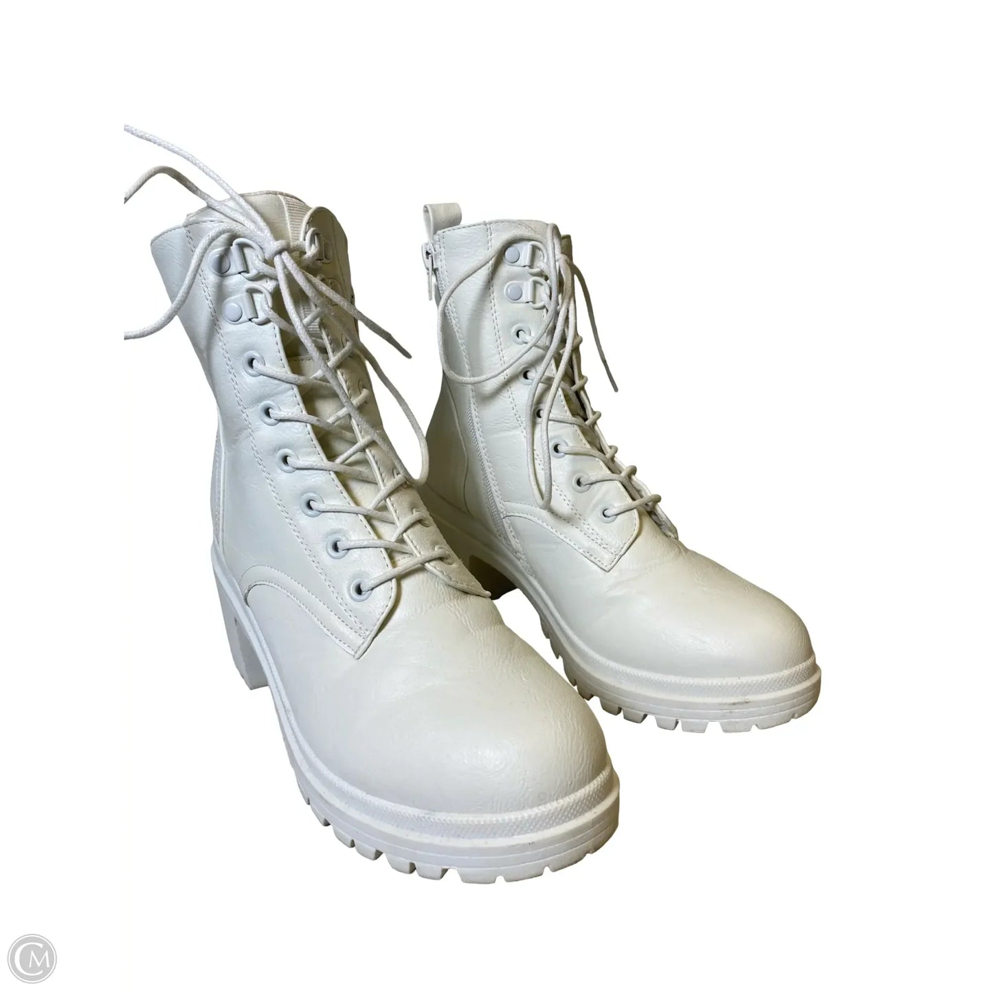 Boots Ankle Heels By Mia In White, Size: 7