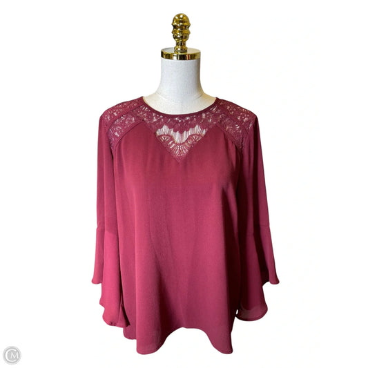 Top Long Sleeve By 41 Hawthorn In Maroon, Size: L