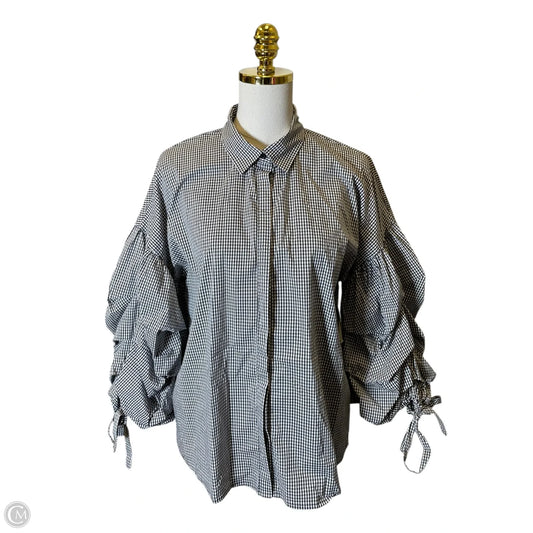 Top 3/4 Sleeve By Ana In Black & White, Size: L