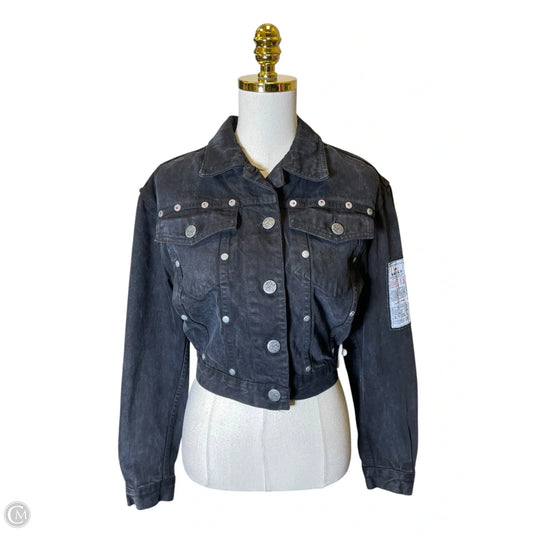 Jacket Denim By Clothes Mentor In Black Denim, Size: M