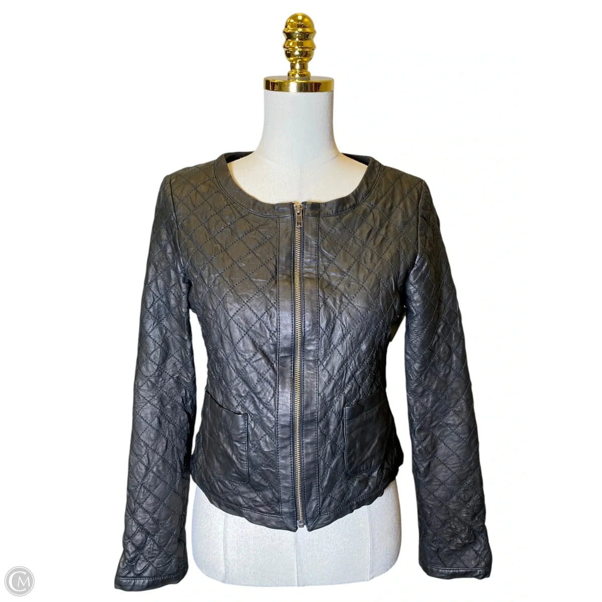 Jacket Leather By Hinge In Black, Size: M