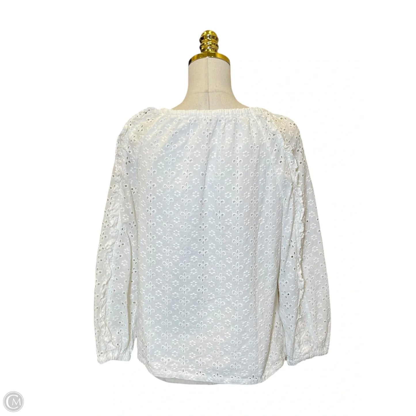 Top Long Sleeve By Ann Taylor In White, Size: S