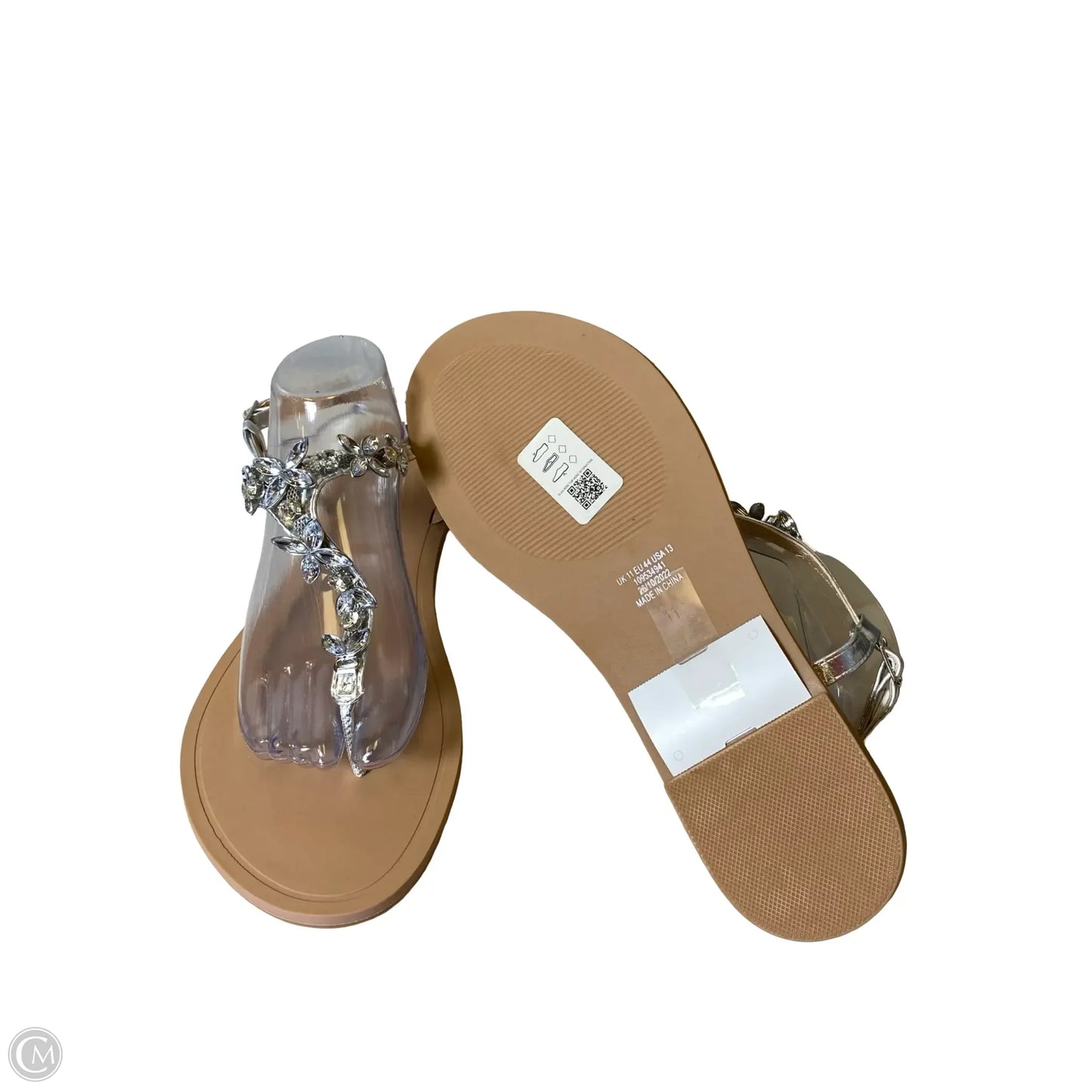 Sandals Flats By Asos In Brown & Silver, Size: 13